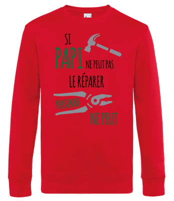 Si Papi Ne Peut Pas Réparer - Sweat-shirt standard pour homme - Rouge - Devant