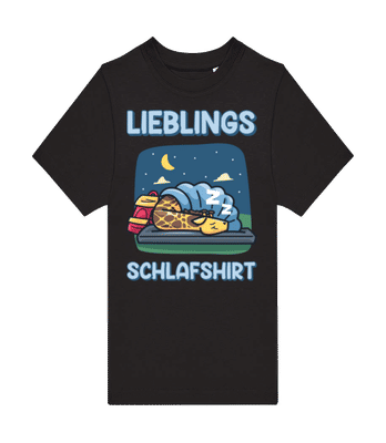 Giraffe Lieblings Schlafshirt - Kinder T-Shirt B&C - Schwarz - Vorne