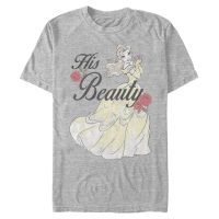 Disney - Beauty & the Beast - Belle His Beauty - Men's T-Shirt - Heather grey - Front