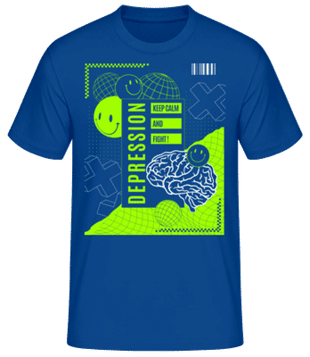 Fight Depression - T-shirt standard Homme - Bleu royal - Devant