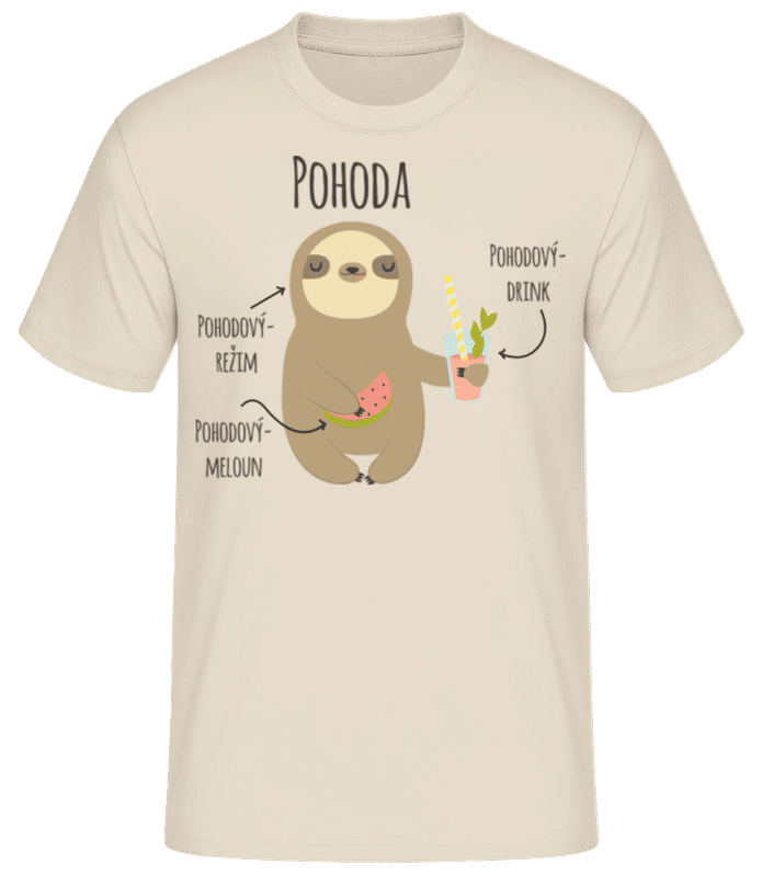 Náhled: Pohoda Pohodový Režim - Pánské basic tričko - Krémová - Napřed