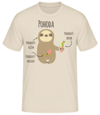 Pohoda Pohodový Režim - Pánské basic tričko - Krémová - Napřed