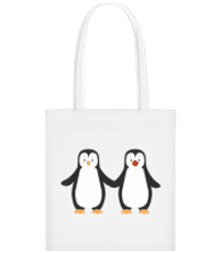 Couple Pingouin - Tote Bag - Blanc - Devant
