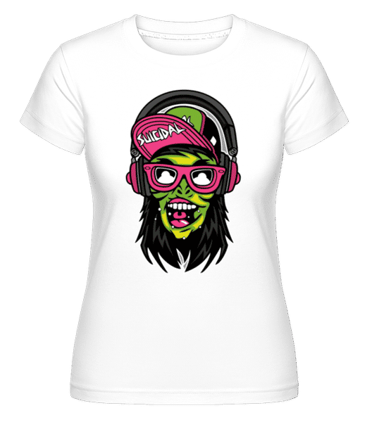 Aperçu: Zombie Headphone -  T-shirt Shirtinator femme - Blanc - Devant