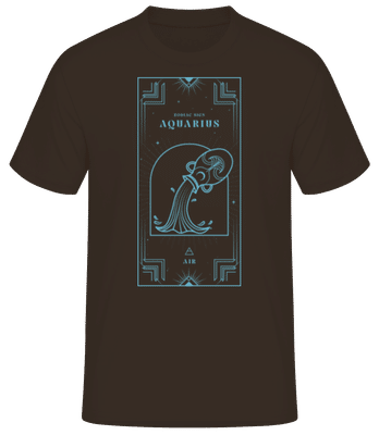 Art Deco Zodiac Sign Aquarius - T-shirt standard Homme - Marron - Devant