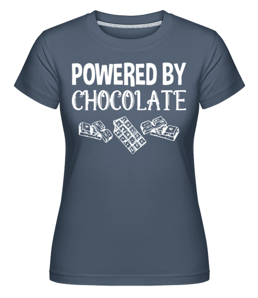 Preview: Powered by Chocolate -  Shirtinator Women's T-Shirt - Denim - Front