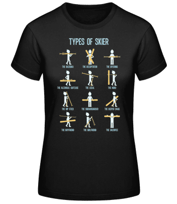 Types Of Skier - Frauen Basic T-Shirt - Schwarz - Vorne