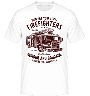 Fire Fighters Truck -  Shirtinator Men's T-Shirt - White - Front