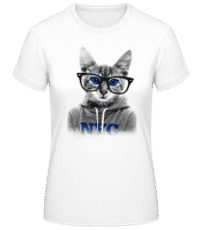 Cat NCY - Dámske basic tričko - Biela - Predné