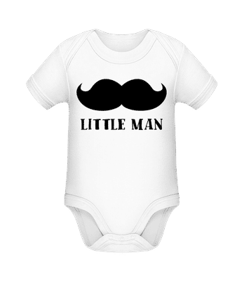 Little Man Mustache - Body manches courtes bio - Blanc - Devant