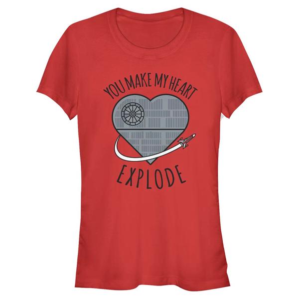 Aperçu: Star Wars - Death Star Heart Explode - Valentine's Day - Femme T-shirt - Rouge - Devant