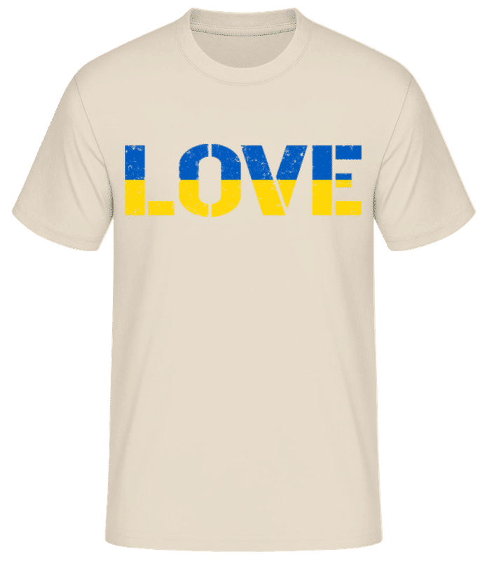Vista previa: Love Ukraine - Camiseta básica para hombre - Crema - delante