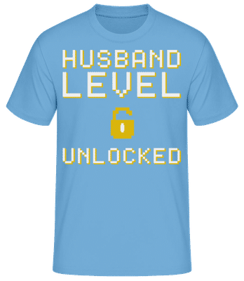Husband Level Unlocked - T-shirt standard Homme - Bleu clair - Devant