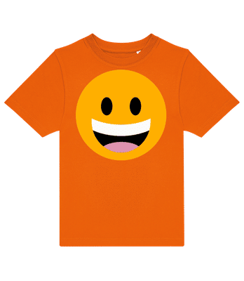 Laughing Smiley Open Eyes - Kinder T-Shirt B&C - Orange - Vorne