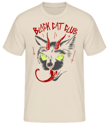 Black Cat Club - Men's Basic T-Shirt - Cream - Front
