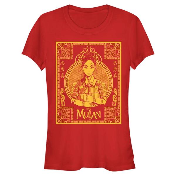 Aperçu: Disney - Mulan - Mulan Golden Tonal Poster - Femme T-shirt - Rouge - Devant