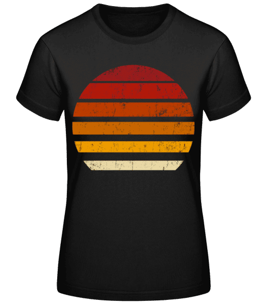 Aperçu: Coucher De Soleil Rétro 2 - T-shirt standard Femme - Noir - Devant