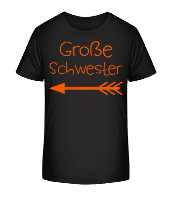 Große Schwester - Kinder Bio T-Shirt Stanley Stella 2.0 - Schwarz - Vorne