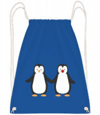 Penguin Couple - Drawstring batoh se šňůrkami - Královská modrá - Napřed