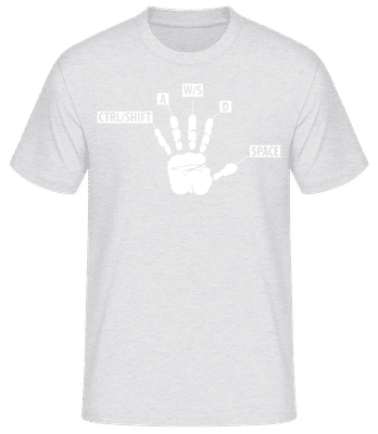 Gaming Hand - Pánské basic tričko - Melírově šedá - Napřed