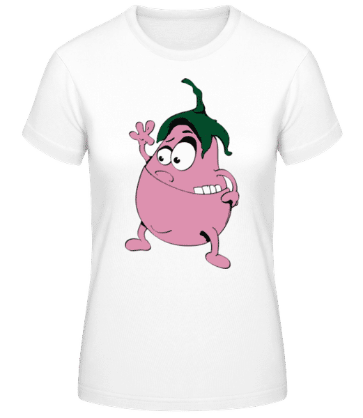 Aperçu: Aubergine Folle - T-shirt standard Femme - Blanc - Devant
