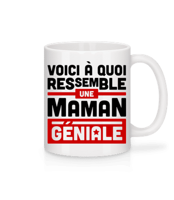 Maman Géniale - Mug en céramique blanc - Blanc - Devant