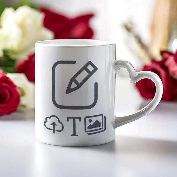 Aperçu: Tasse en forme de coeur - Blanc