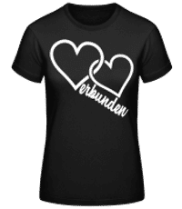 Herzverbunden - Frauen Basic T-Shirt - Schwarz - Vorne