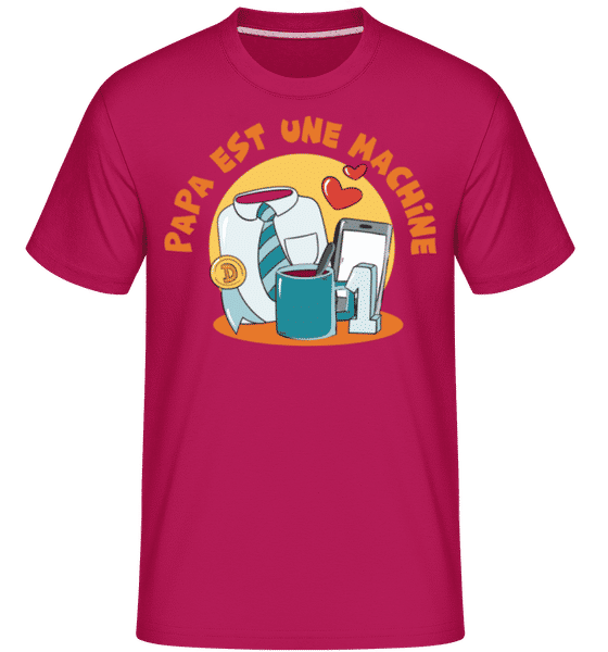 Aperçu: Papa Machine -  T-Shirt Shirtinator homme - Magenta - Devant