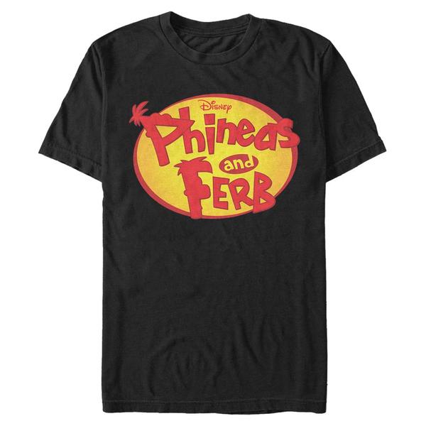 Aperçu: Disney Classics - Phinéas et Ferb - Phineas and Ferb Oval Logo - Homme T-shirt - Noir - Devant