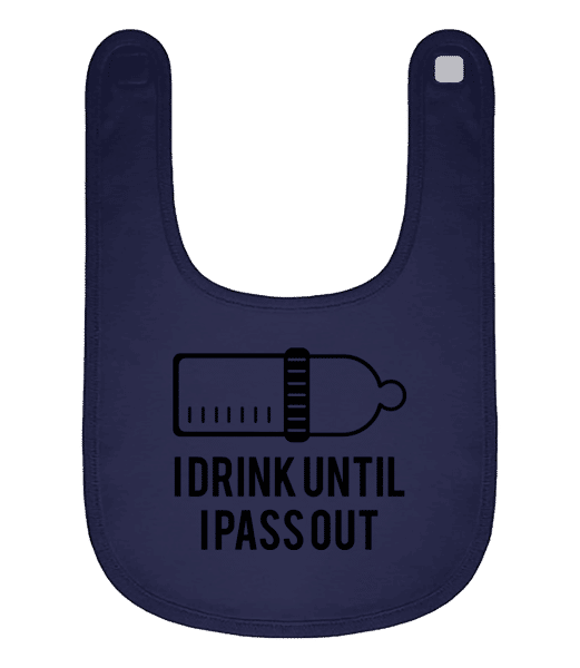 Aperçu: I Drink Until I Pass Out - Bavoir Bébé bio - Bleu marine - Devant