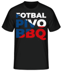 Fotbal Pivo BBQ - Camiseta básica para hombre - Negro - delante