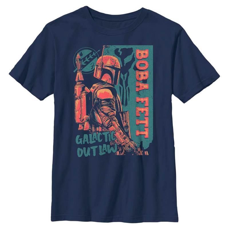 Náhľad: Star Wars - Book of Boba Fett - Boba Fett Dark Boba - Detské Tričko - Namornícka modrá - Predné