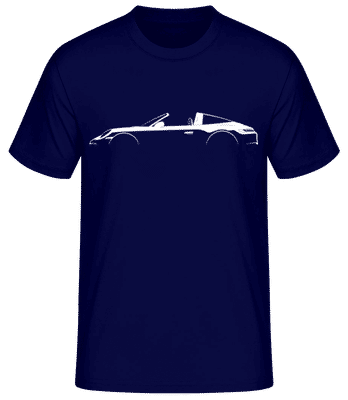 'Porsche 911 Targa (992)' Silhouette - Männer Basic T-Shirt - Marine - Vorne