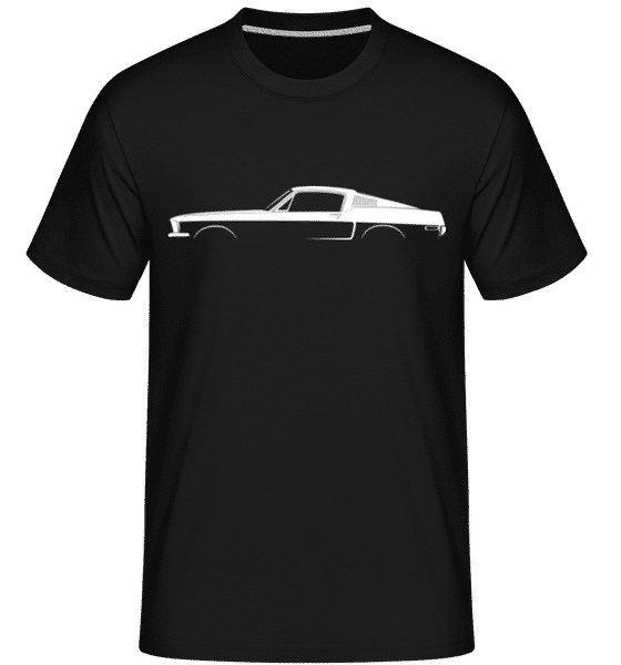 Aperçu: 'Ford Mustang Bullitt (1968)' Silhouette -  T-Shirt Shirtinator homme - Noir - Devant