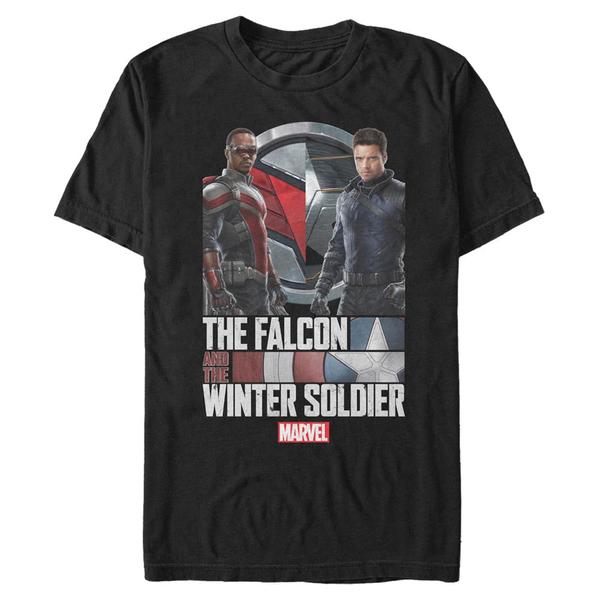 Aperçu: Marvel - Falcon et le soldat de l'hiver - Photo de groupe Photo Real - Homme T-shirt - Noir - Devant
