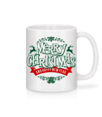 Merry Christmas Label - Tasse - Weiß - Vorne