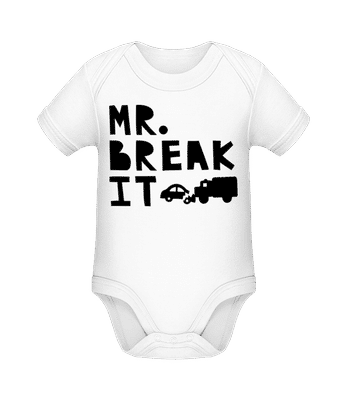 Mr Break It - Body manches courtes bio - Blanc - Devant