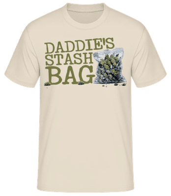 Cannabis Daddie's Stash Bag - Men's Basic T-Shirt - Cream - Front