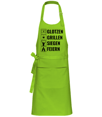 Glotzen Grillen Siegen Feiern - Profi Kochschürze - Lime - Vorne