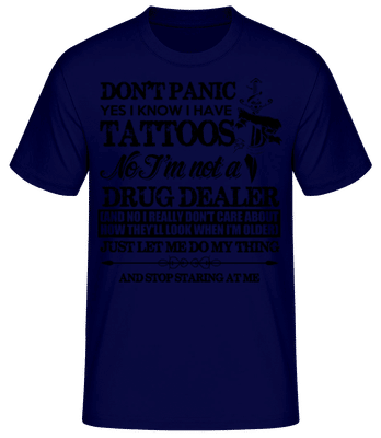 Tattoo Don't Panic - T-shirt standard Homme - Bleu marine - Devant