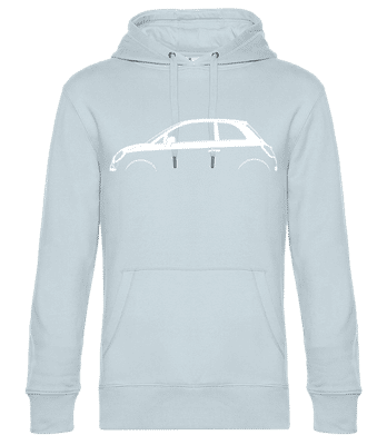 'Fiat 500 (2008)' Silhouette - Pánska štandardná mikina s kapucňou - Svetlo modrá - Predné