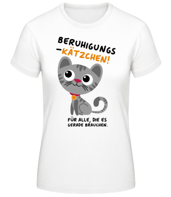 Vorschau: Beruhigungskätzchen - Frauen Basic T-Shirt - Weiß - Vorne