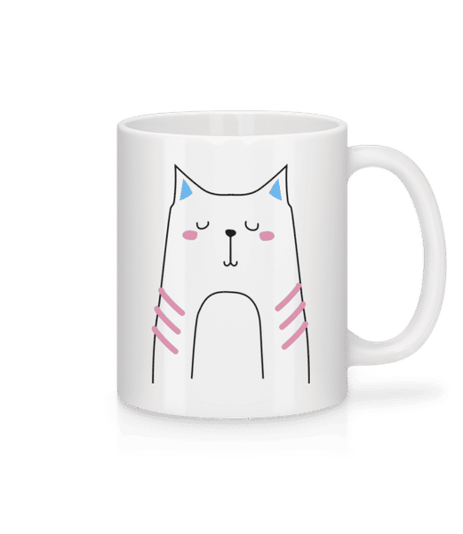 Aperçu: Chat Mignon - Mug en céramique blanc - Blanc - Devant
