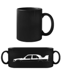 &#039;Mercedes Benz 190 E2.5&#039; Silhouette - Taza negra - Negro - delante