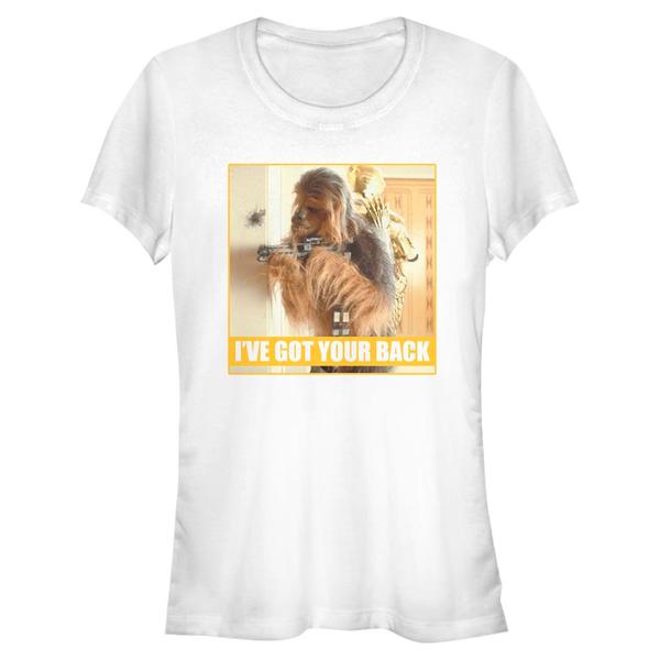Aperçu: Star Wars - Chewbacca & C-3PO I've Got Your Back - Femme T-shirt - Blanc - Devant
