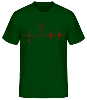 Metal Heartbeat - Men's Basic T-Shirt - Bottle green - Front