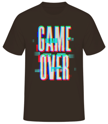 Game Over - Pánské basic tričko - Hnědá - Napřed