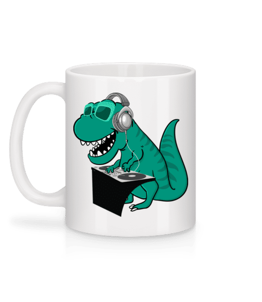 Aperçu: T-Rex DJ - Mug en céramique blanc - Blanc - Derrière