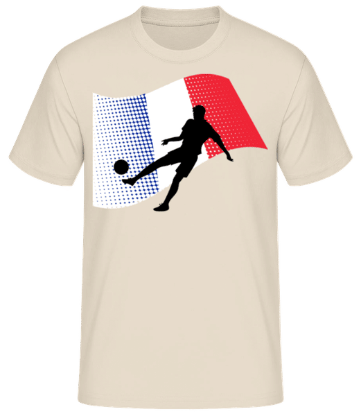 Vorschau: Französische Fahne Fußballer - Männer T-Shirt B&C - Creme - Vorne